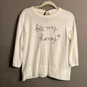 Kate Spade “Bee My Honey” White Crew Neck Sweater